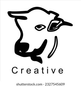 cow animals vector logo design 