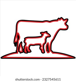 cow animals vector logo design 