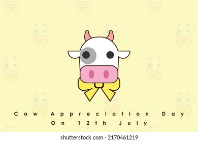Cow Appreciation Day. Holiday concept. Template for background, banner, card, poster with text inscription. Vector EPS10 illustration