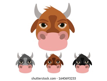 Cow avatar vector icon design