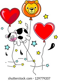 Cow balloon,vector illustration