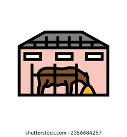 cow barn color icon vector. cow barn sign. isolated symbol illustration
