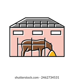 cow barn color icon vector. cow barn sign. isolated symbol illustration