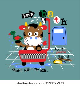 Cow Bath Baby Vector Design