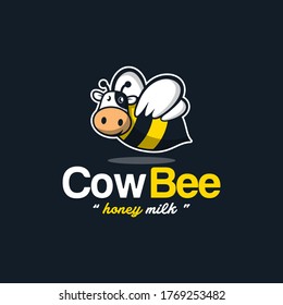 cow bee mascot logo illustration