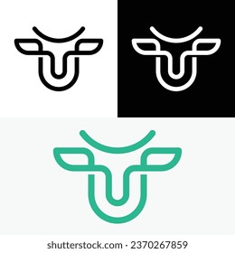 Cow Beef Meat Line Icon Logo