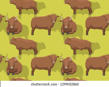 Cow Beefalo Cartoon Background Seamless Wallpaper