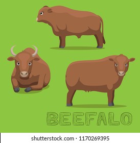 Cow Beefalo Cartoon Vector Illustration
