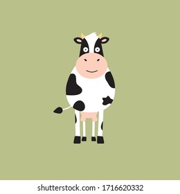 Cow with big belly smiling