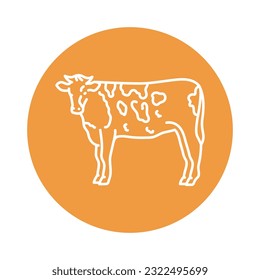 Cow black line icon. Farm animals. Pictogram for web page, mobile app, promo.
