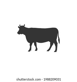Cow black silhouette vector on a white background