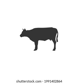 Cow black silhouette vector on a white background