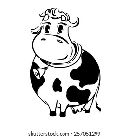 cow black and white