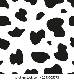 Cow black white background seamless pattern