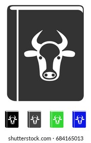 Cow Book flat vector pictogram. Cow Book icon with gray, black, blue, green color versions.