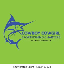 cow boy fish logo for your business