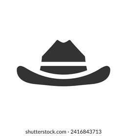 Cow Boy Hat Icon, Vector Graphics