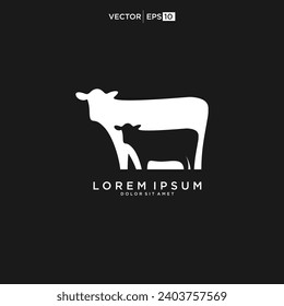 Cow breeder logo. beef vector icon