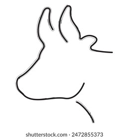 cow brush strokes on a white background. Vector illustration.