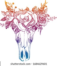 Download Floral Cow Skull High Res Stock Images Shutterstock