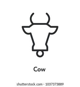 Cow Bull Beef Face Animal Farm Minimal Flat Line Outline Stroke Icon
