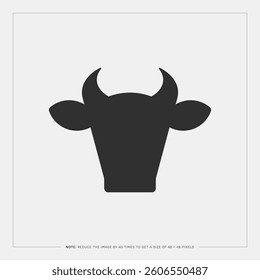 Cow, bull, beef. Monochrome vector icon