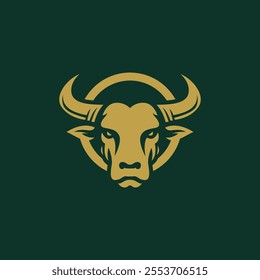 Cow Bull Buffalo Head For Longhorn Head Ranch Farm Livestock logo design