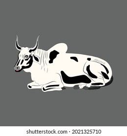 Cow Bull calf animal vectorillustration Design