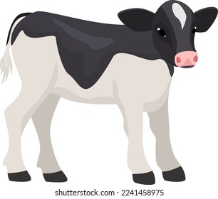 Cow or bull farm animal isolated on white vector illustration