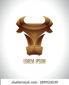 Cow or bull head logo vector design