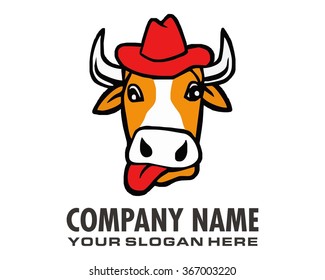 cow bull livestock farms image vector logo