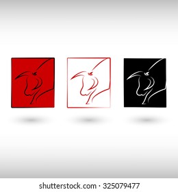 Cow or bull set - vector icons or logos collection.