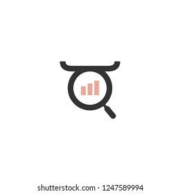 cow bull stat stats statistics search logo vector icon