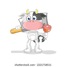 the cow Butcher illustration. character vector