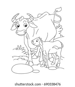 Cow Coloring Page Images, Stock Photos & Vectors | Shutterstock