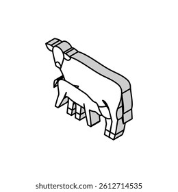 cow with calf isometric icon vector. cow with calf sign. isolated symbol illustration