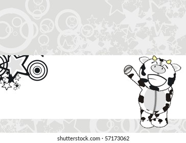 cow cartoon background in vector format