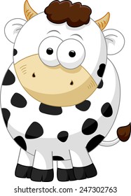 Cow cartoon character 