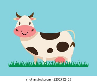 cow cartoon character vector illustration