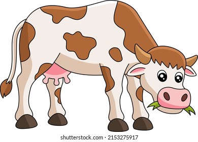 Cow Cartoon Colored Clipart Illustration
