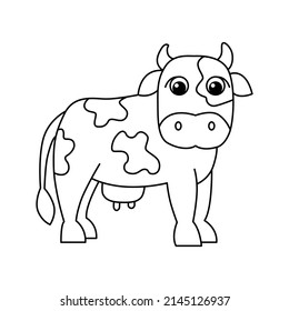 Cow Cartoon Coloring Page Illustration Vector Stock Vector (Royalty ...