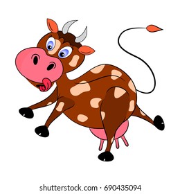 cow cartoon comic vector illustration