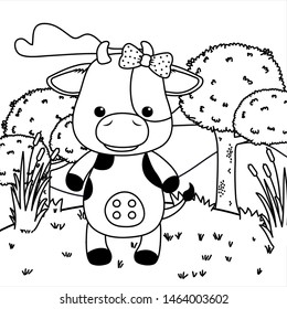 Cow cartoon design vector illustration