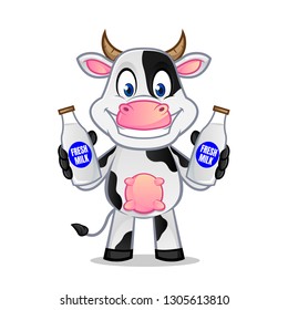 Cow cartoon illustration can be download in vector format for unlimited image size