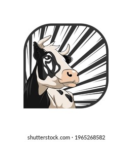 cow cartoon illustration with comic effect.