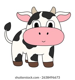 cow cartoon on white background