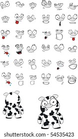 cow cartoon set in vector format very easy to edit