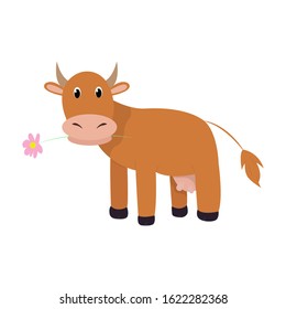Cow Cartoon style. Vector illustration Colorful and funny composition.