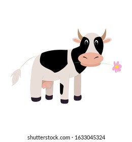 Cow Cartoon style. Vector illustration Colorful and funny composition.