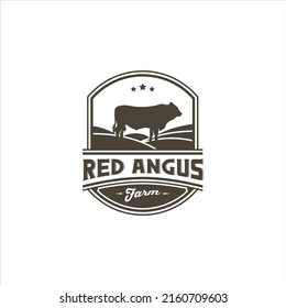 Cow Cattle Angus Ox Logo Design Vector Image